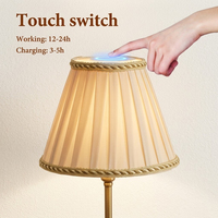Lampe de table sans fil en tissu 2700K avec télécommande tactile, abat-jour en lin remplaçable, 40 cm de haut, pour mariage, événement, restaurant - En stock