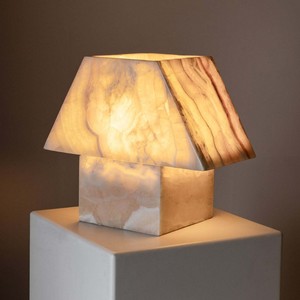 Lampe de table en marbre, source de lumière LED, base d'ampoule E26, commande par interrupteur, écologique, pour la décoration de la maison - Product Image 1
