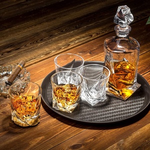 Ensemble de carafe à whisky en verre, 25oz, <span class=keywords><strong>sans</strong></span> plomb, vintage, carré en <span class=keywords><strong>cristal</strong></span>, avec boîte cadeau pour hommes, 7, vente en gros, 2022 - Product Image 4