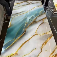Décoration murale : Panneau mural en marbre UV à texture dorée, panneau flexible de grande taille, panneau en plastique de pierre, panneau mural WPC imperméable