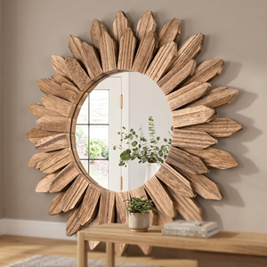 <b>Large</b> Modern Golden Round Iron <b>Frame</b> Eco-Friendly Mirror for Stylish Home Entrance and Lounge Decoration - Product Image 2