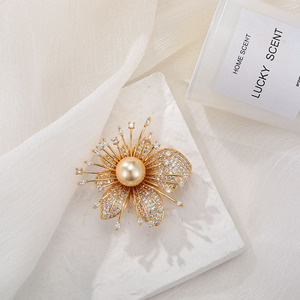 Broche de pérolas BOXUAN Broche de pérolas para mulheres com alfinetes de zircônias <span class=keywords><strong>DIY</strong></span> - Product Image 4