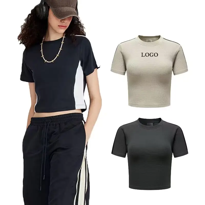नई डिजाइन लक्जरी गुणवत्ता कपास मिलेनियम शैली फसल शीर्ष 2022 femme कस्टम के लिए पुलिस टी टी शर्ट मुद्रण