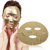 Masque facial en papier personnalisé en feuille d'or 24 carats coréen en gros, nourrissant, anti-âge, blanchissant, collagène chimique pour tous les types de peau