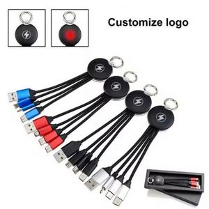 Cable LED con Logotipo Personalizado, 3 en 1, Corto |   Artículo Promocional Innovador para Eventos Empresariales |   Solución de Marca Única - Product Image 3