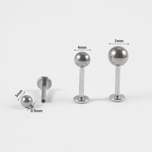 Bille de remplacement en titane F136, filetage interne, haute brillance, pièces de rechange pour clous de piercing lèvre et plat - Product Image 3