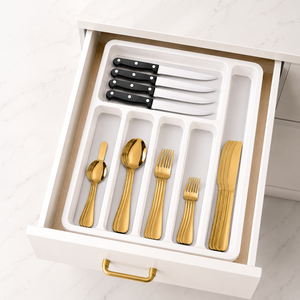 Juego de Cubiertos de Acero Inoxidable de Lujo de 24 Piezas con Bandeja, Juego de Cubiertos Dorados, Arcoíris y Negros para Cocina y Comedor - Product Image 5