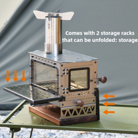 Réchaud à bois miniature d'extérieur, portable, en acier inoxydable, petit foyer de table pour le camping, le chauffage de tente et les pique-niques