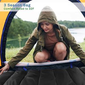Saco de Dormir para Acampar al Aire Libre, Individual, Impermeable, Resistente al Frío, Forma <span class=keywords><strong>Humana</strong></span>, Grueso, Negro, Plegable, con Almacenamiento - Product Image 5