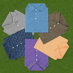 Polos de Golf Personalizados para Hombre, de Manga Corta, de Secado Rápido, de Poliéster y Elastano, con Estampado Completo y Logotipo Bordado - Product Image 1