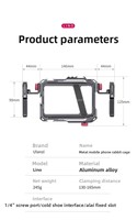 Ulanzi Lino Cage de Vlog Multi-Interfaces Double Poignée pour Photographie et Vidéographie Mobile avec Accessoires d'Extension Hot/Cold Shoe