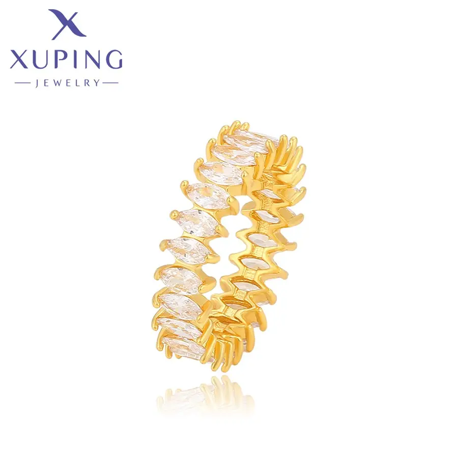 R-005 Xuping takı zarif narin elmas 24k altın takı yüzük tatil hediye yüzük kadınlar için