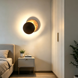 Lámpara de Pared LED Giratoria con Diseño de Eclipse <span class=keywords><strong>Solar</strong></span> y Lunar para Dormitorio, Escalera, Sala de Estar y Decoración de Paredes - Product Image 3