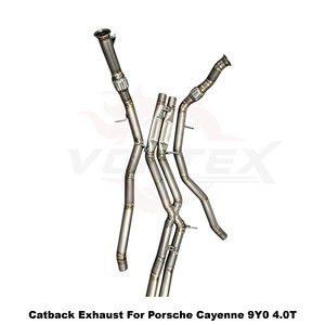 Vortex Lightweight Natural Titanium Full <b>Exhaust</b> System With Vacuum Valve For Porsche Cayenne 9Y0 4.0T - Product Image 6