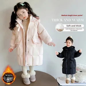 Veste mi-longue à capuche pour filles Space Kitty, enfants de 3 à <span class=keywords><strong>8</strong></span> <span class=keywords><strong>ans</strong></span>, nouvelle arrivée d'hiver, style coréen, épaissie, longue, en duvet de canard blanc - Product Image 3