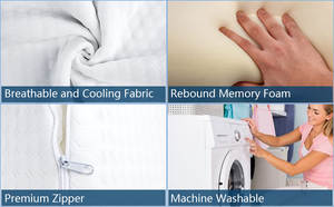 Oreiller ergonomique pour couple avec découpe pour le bras - Mousse à mémoire de forme respirante pour un confort de co-dodo - Product Image 6