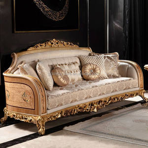 الملكي النمط الأوروبي أثاث غرفة المعيشة أريكة الكلاسيكية خشب متين منحوتة الفاخرة الكلاسيكية طقم أريكة - Product Image 2