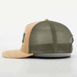 OEM Custom High Quality 5 Panel Adult Men Women Embroidery Hook Loop <b>Patch</b> Logo Mesh Snap <b>Back</b> Cap Gorras Corduroy Trucker Hat - Product Image 3