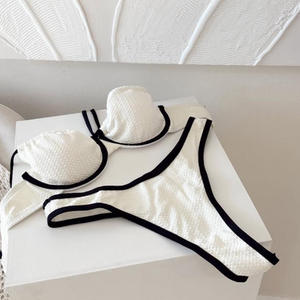 مشبك معدني حتى الراقية أربعة طريقة تمتد نسيج مضلع مثير قطع عالية الموضة مايكرو مثير النمط الفرنسي بيكيني السيدات - Product Image 2