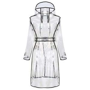 Imperméable <span class=keywords><strong>transparent</strong></span> en EVA pour <span class=keywords><strong>femme</strong></span>, imperméable à capuche avec ceinture, <span class=keywords><strong>poncho</strong></span> <span class=keywords><strong>de</strong></span> <span class=keywords><strong>pluie</strong></span> réutilisable et tendance avec poches - Product Image 3