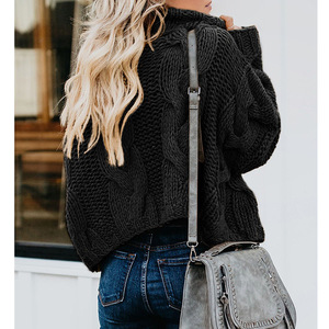 Áo len nữ dệt kim tay dài màu trơn phong cách giản dị - Product Image 3