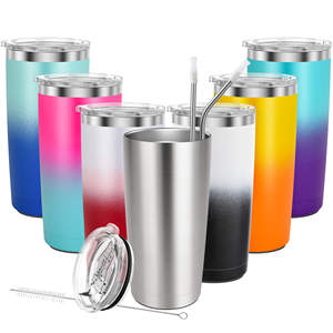 Tumbler 20oz Stainless Steel Tumbler <b>with</b> Lid,Double Wall Vacuum Insulated Travel Mug ,Sweat Proof Gradient Color <b>Cup</b>, BPA Free - Product Image 1