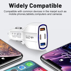 ที่ชาร์จในรถยนต์ 38W 4 พอร์ต รองรับ Dual PD2.0W QC3.0 USB Type-C ชาร์จเร็ว อะแดปเตอร์ที่จุดบุหรี่แบบ Universal - Product Image 2