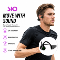 Casque à conduction osseuse Bluetrum Chip Bluetooth 5.2 avec crochet d'oreille, étanche au quotidien, autonomie 4-8h, sport, noir, stéréo