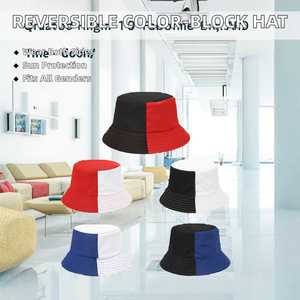 Nouveau Chapeau Bob Réversible Color-Block Unisexe en Coton 100% pour l'Été, Protection Solaire Décontractée en Extérieur, Logo Personnalisé, Idéal pour l'Export - Product Image 2
