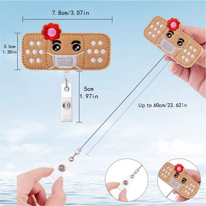 Cordon de retrait rétractable anti-perte pour masque facial, badge d'infirmière d'hôpital, carte d'identité, avec boucle anti-perte, motif emoji, pour le marché international - Product Image 2