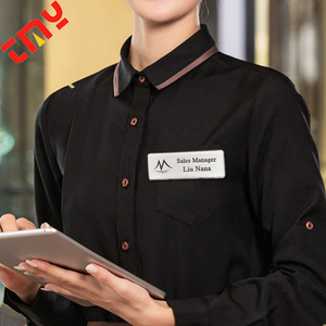 Uniforme profesional reutilizable personalizable <span class=keywords><strong>para</strong></span> Hotel, insignia de plástico PVC magnético en blanco con nombre de Metal con cubierta acrílica transparente - Product Image 5