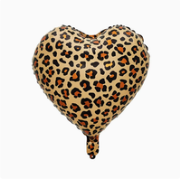 Ballons en aluminium mats à motif léopard, cœur, étoile et nœud, pour centre de table de fête, auto-gonflants, compatibles hélium