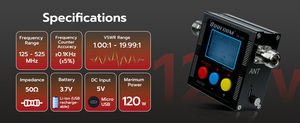 Surecom SW-102D 120W Talkie-walkie numérique DMR avec compteur de puissance et VSWR en option, interface N et M, VHF UHF 125-525Mhz, compteur de fréquence - Product Image 5
