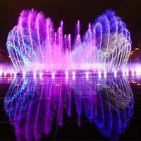 Système de pompe de fontaine à plat durable avec matériau en acier inoxydable 304 et hauteur d'eau réglable pour place publique