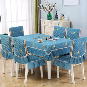 Ensemble de nappes et de housses de chaise pour <span class=keywords><strong>restaurant</strong></span> et hôtel de style européen classique, imprimé simple, avec tissu doux pour <span class=keywords><strong>la</strong></span> peau - Product Image 4