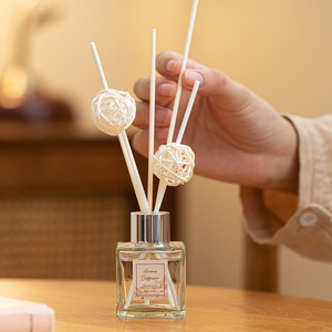 Reed <b>Diffuser</b> 50ml Glass Bottle <b>With</b> Rattan <b>Sticks</b> For Home Bathroom Fragrance - Product Image 1
