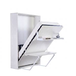 <span class=keywords><strong>Lit</strong></span> mural électrique moderne à <span class=keywords><strong>double</strong></span> couche avec télécommande et bureau-bibliothèque - Product Image 1