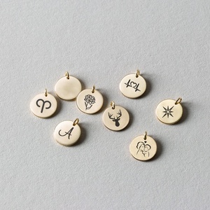 Collier pendentif à disque rond en acier inoxydable 316L, accessoires pour la fabrication de bijoux en gros - Product Image 3