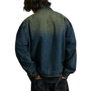 Veste Courte Vintage Personnalisée en Gros pour Hommes – Coton Lavé de Haute Qualité – Col Rabattu – Veste en Jean Bleue pour Hommes - Product Image 4