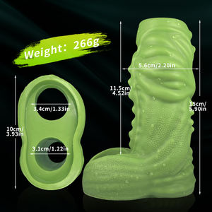 Silikon Penis kollu hayvan Penic kol çevresi uzatma Penis halkası ile gerçekçi Hollow yapay Penis kollu erkek yetişkin seks oyuncakları - Product Image 2