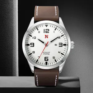 N917 D Nunca pare de sonhar marca grande mostrador preto caso homens esporte relógio impermeável lazer calendário relógios para homens com data dia