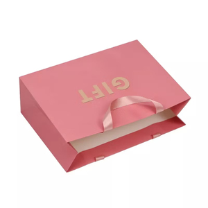Sacs en <span class=keywords><strong>papier</strong></span> rose de luxe personnalisés pour bijoux et vêtements, impression de votre logo, vente en gros - Product Image 6