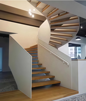 Escalier intérieur préfabriqué de luxe moderne en marbre de haute qualité, prix pour appartement et villa