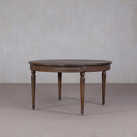 Table à manger ronde en bois massif de style américain, style B&B, antique, wabi-sabi, écologique, fabriquée à la main, Tailai