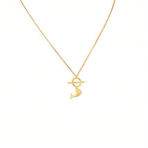 Collier Pendentif Tendance en Acier Inoxydable 316L Plaqué Or PVD avec Breloque Baleine – Design Durable et Résistant - Product Image 2