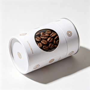 Boîte en papier cylindrique hermétique avec fenêtre transparente en PET, tube en papier recyclable, emballage pour grains de café, taille personnalisée OEM - Product Image 6