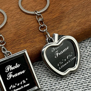 Factory <b>Custom</b> Design DIY Photo Frame Insert Personalized Logo Creative Gift Wedding Promotion Souvenir Metal <b>Keychain</b> - Product Image 3