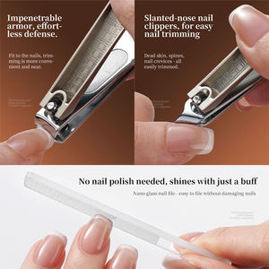 Juego de Cortaúñas de Diseño, Cortaúñas de Acero Inoxidable de Alto Pulido, Lima de Vidrio Nano, Apertura de Mandíbula Ancha, Herramientas Duraderas y Portátiles <span class=keywords><strong>para</strong></span> el Cuidado de <span class=keywords><strong>las</strong></span> <span class=keywords><strong>Uñas</strong></span> - Product Image 2