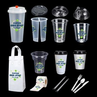 LOKYO Vente en gros de gobelets en plastique givré personnalisés avec logo imprimé, 700 ml, PP, 8 oz, pour bubble tea