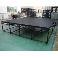 Scène modulaire portable de haute qualité, scène en contreplaqué noir, scène pour événements et concerts à vendre